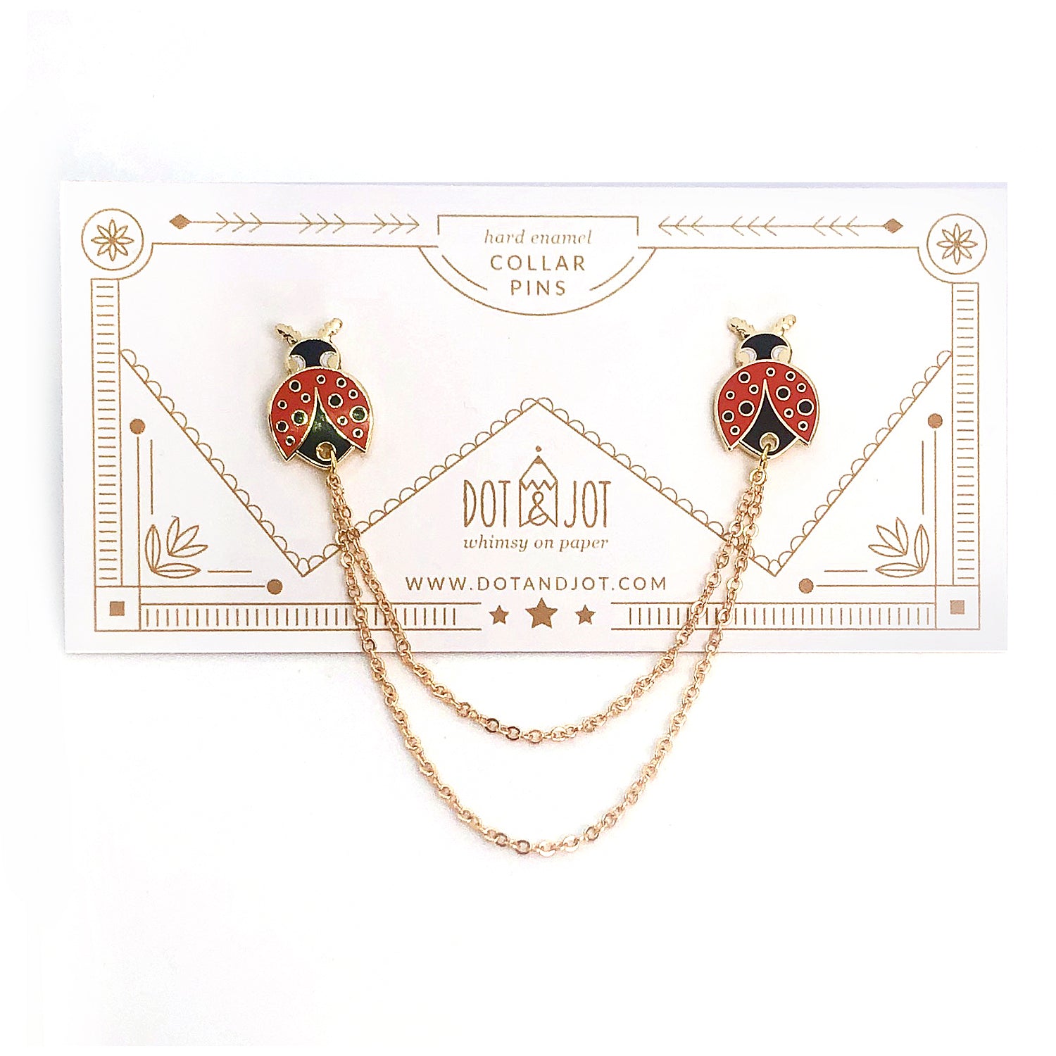 Red Ladybug- Collar Pins