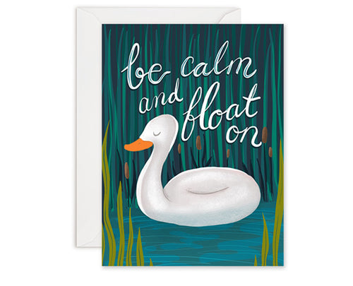 Float On Swan - Greeting Card