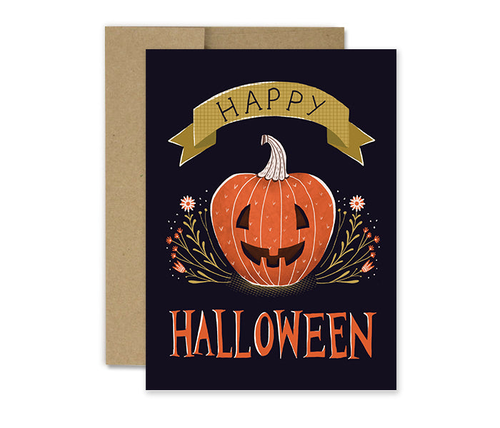 Jack o' lantern Pumpkin - Halloween Card