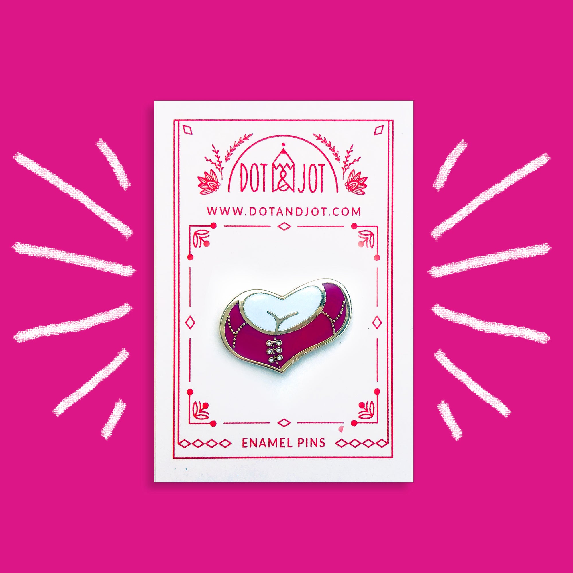 Bosom Heart (fuchsia) - Enamel Pins