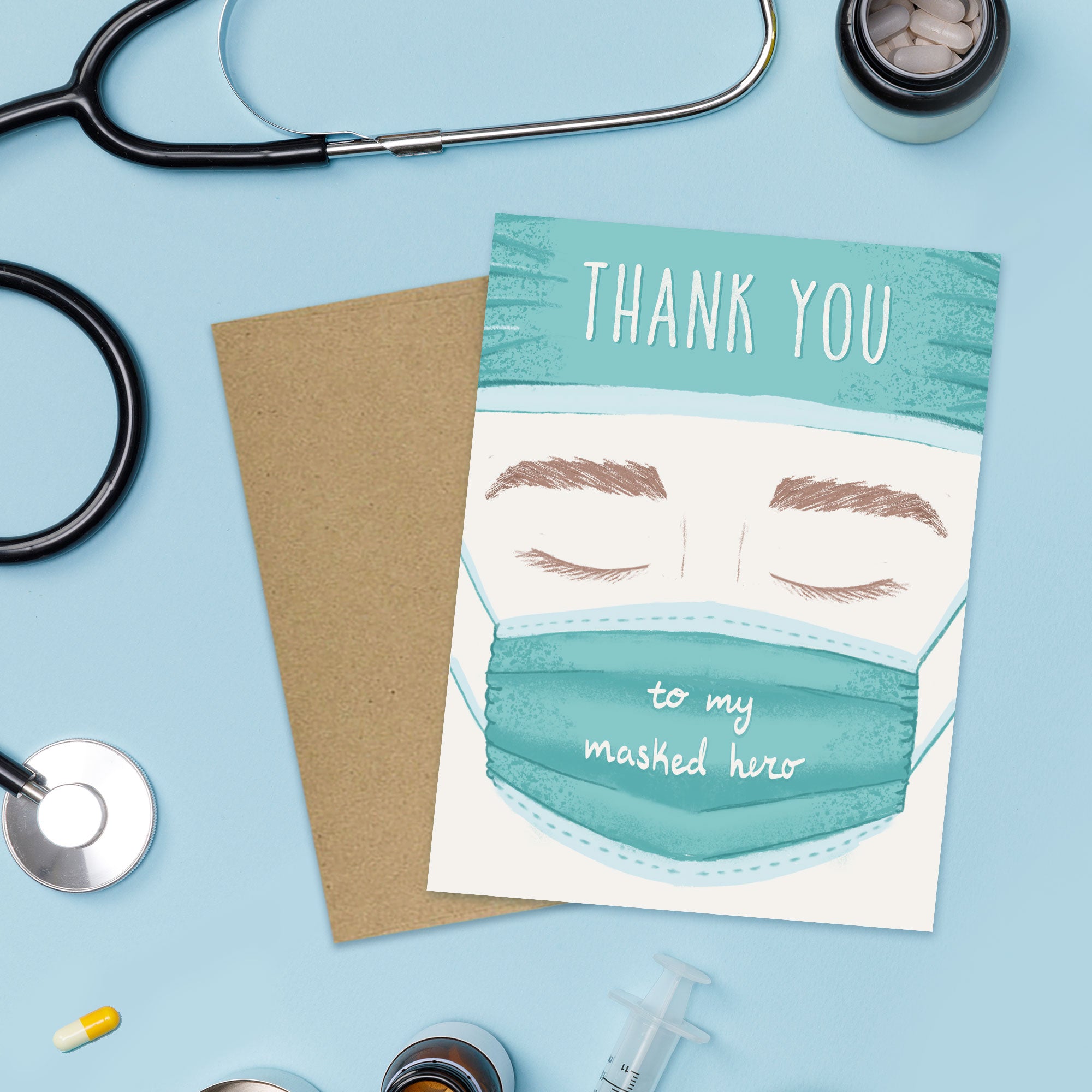 Masked Hero - Greeting Card