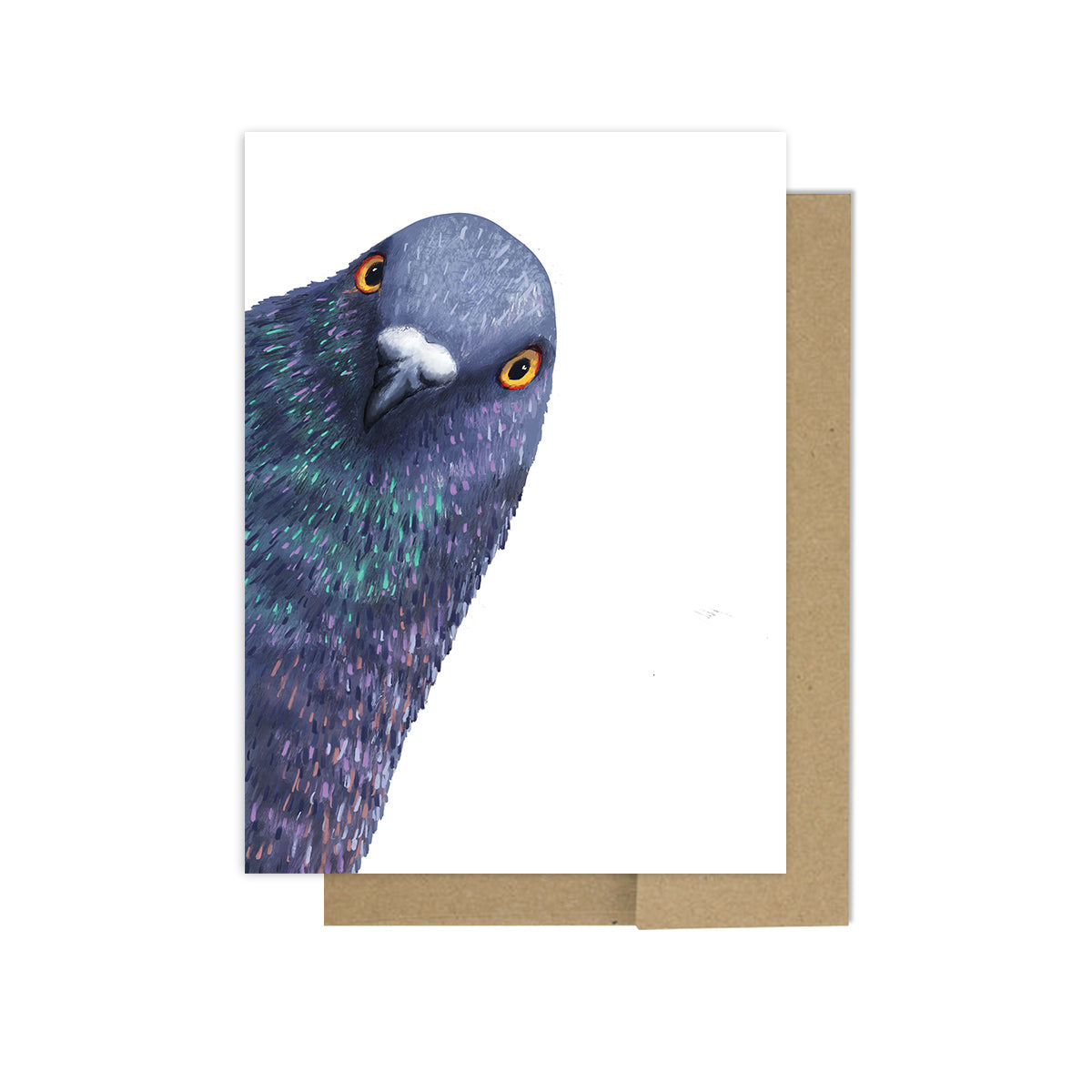 Peeking Pigeon Bird - Greeting Card