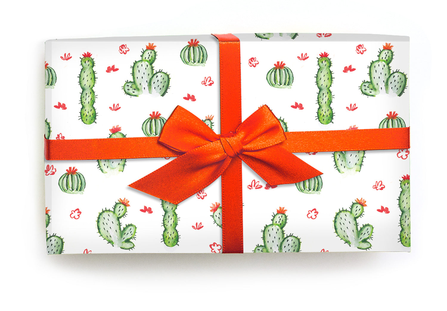 cactus pattern print gift wrap
