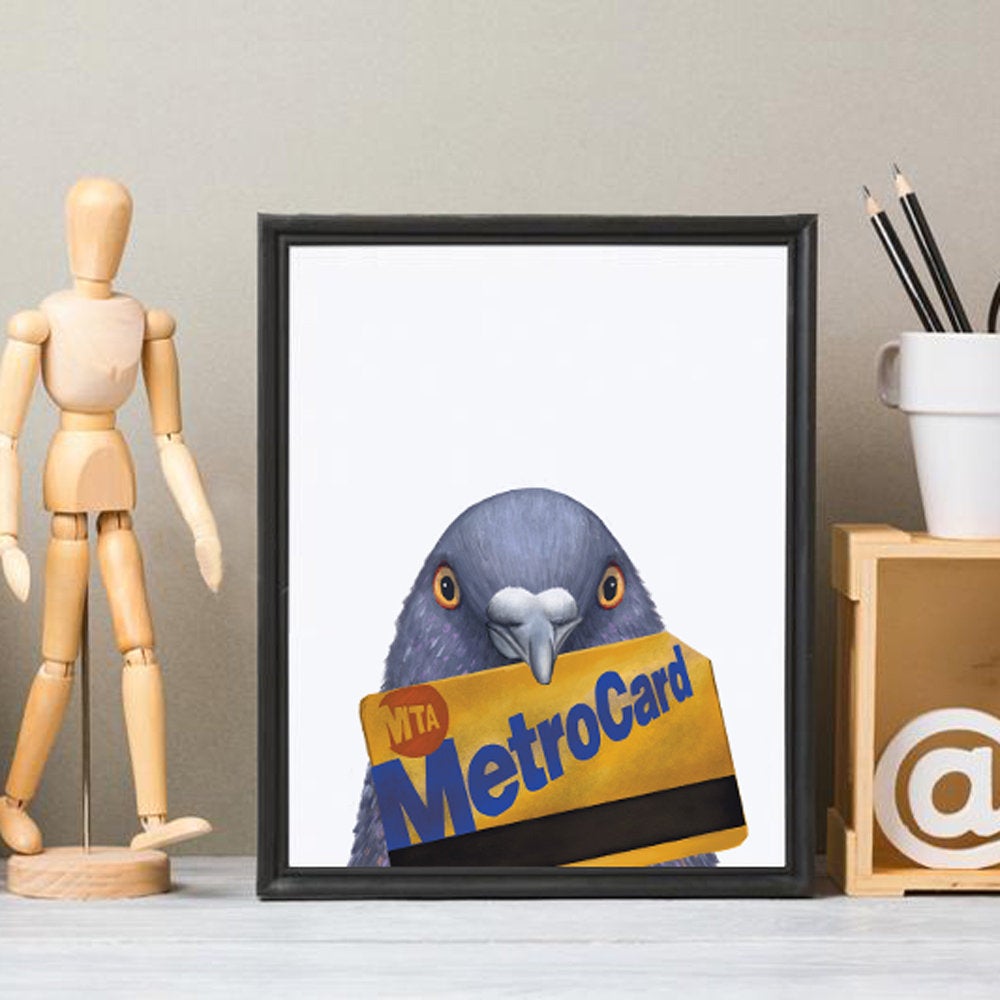 NY Metro Pigeon  - Art Print