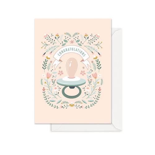 Baby Pacifier - Congrats Card