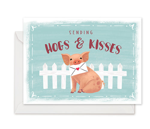 Hogs & Kisses - Greeting Card