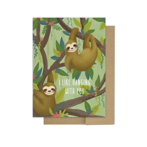 Hanging Sloths - Greeting Card