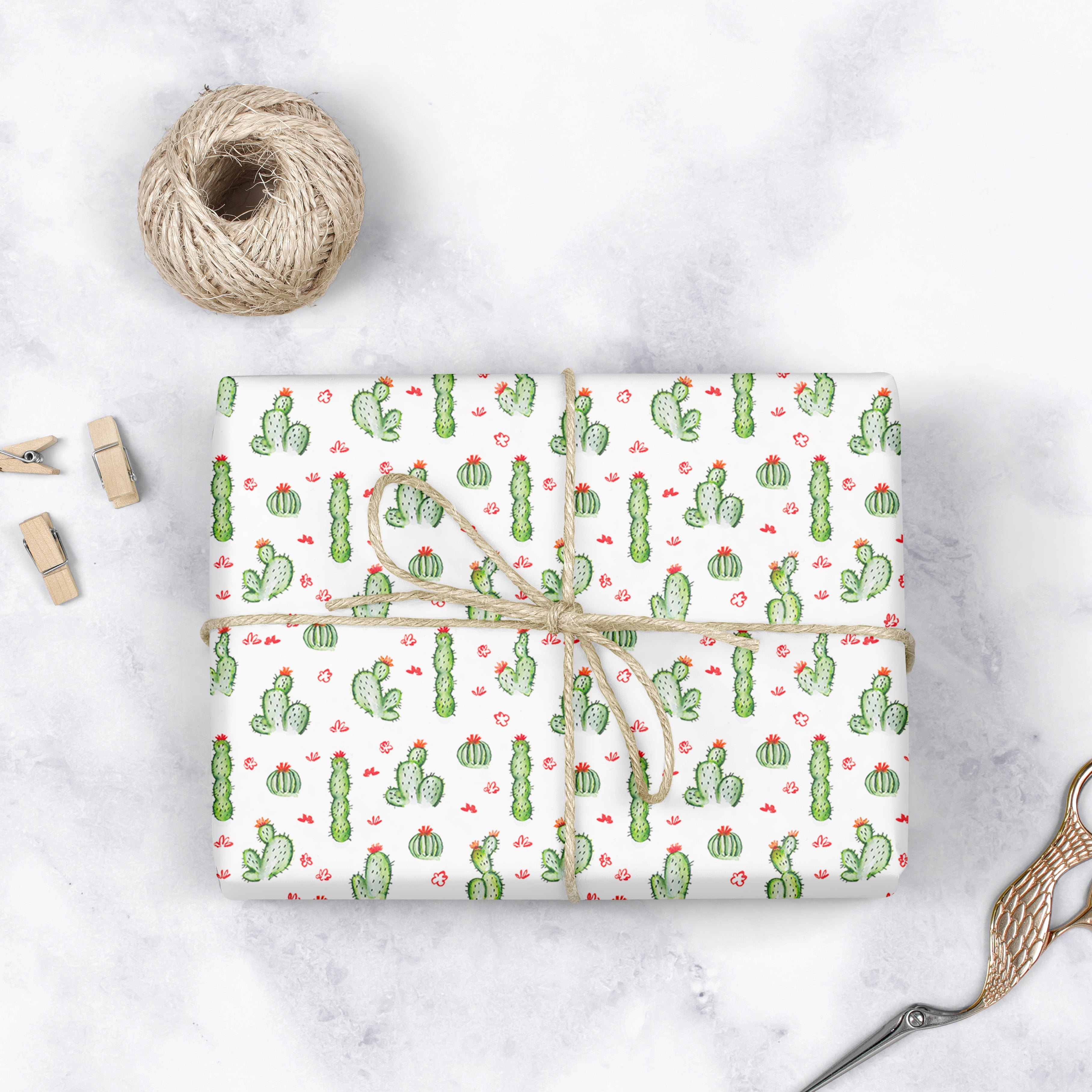 cactus wrapping paper roll