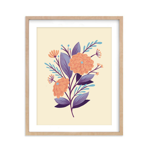Orange Chrysanthemum Flowers - Art Print