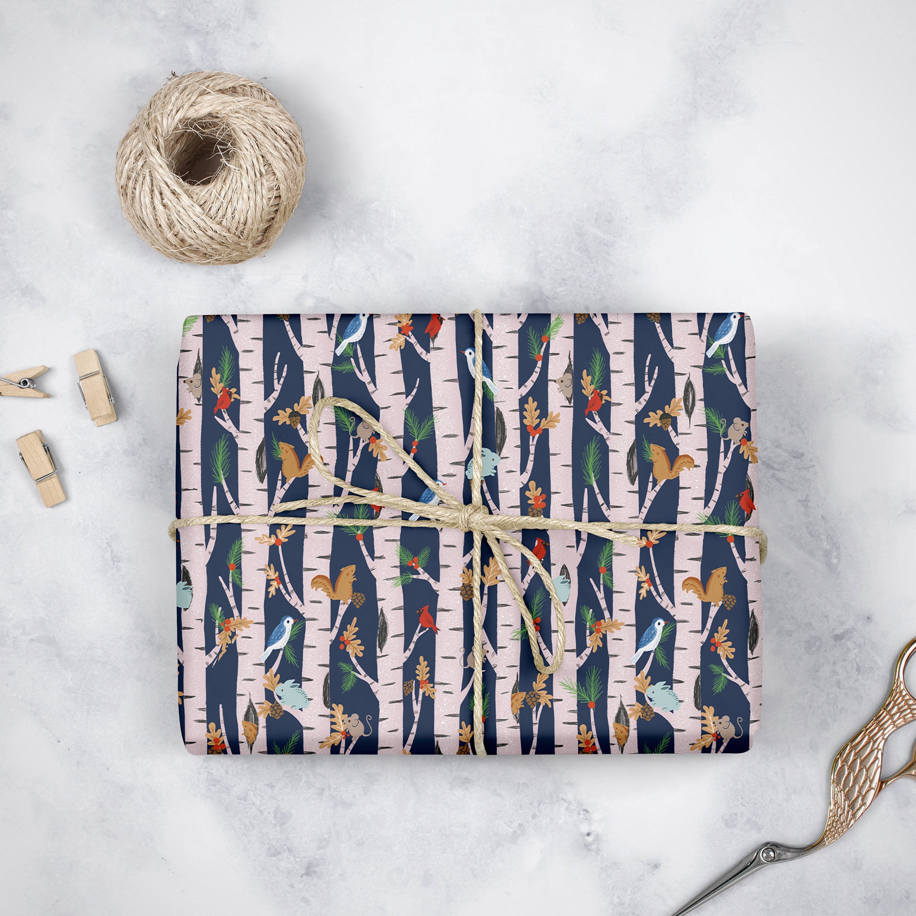 Woodland Wrapping Paper, Woodland Paper, Birthday Wrapping Paper
